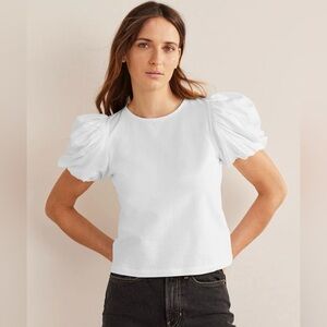 NWT BODEN Puff Sleeve Jersey Top